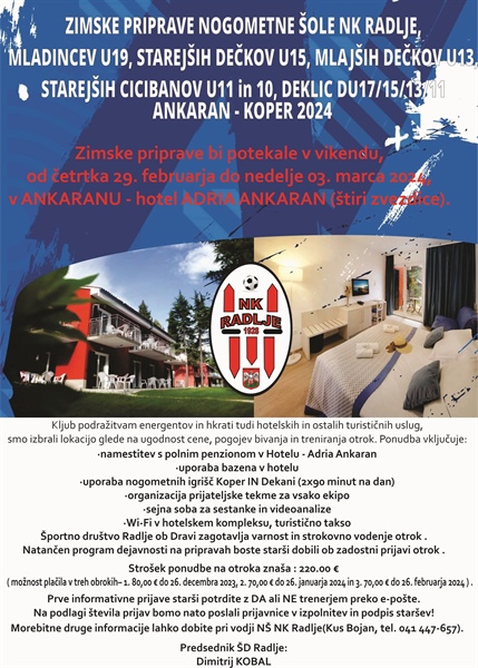 Zimske priprave NŠ Radlje 2024