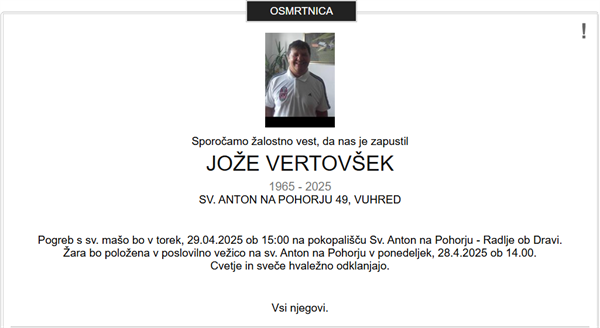 Umrl je Jože Vertovšek, nekdanji predsednik NK Radlje